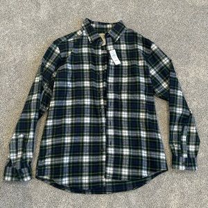 NWT L.L. Bean Plaid Flannel Button Up Shirt